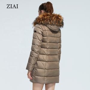 אופנה 2024 הסיטונאי של נשים החורף חם מעיל פרווה צווארון פרווה מרופד ארוך עם ברדס - Product Image 6