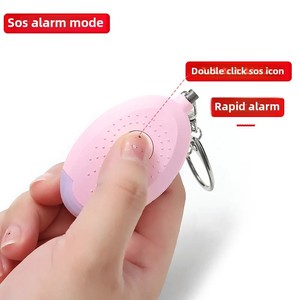 Alarma de Seguridad Personal Portátil con Luz LED, 130 Decibeles, Llavero de Autodefensa para Mujeres, Niños y Ancianos, Hecho de Plástico, Venta al Por Mayor - Product Image 3
