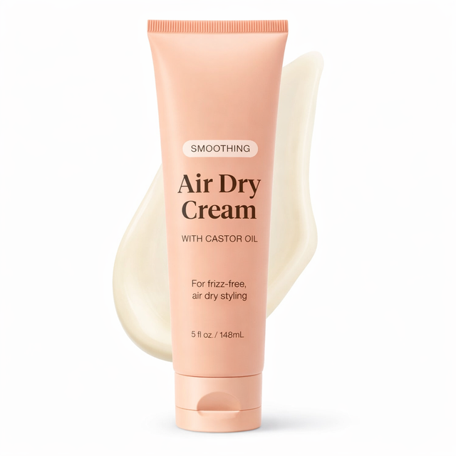 Smoothing Air Dry Cream for Hair | Frizz Control Styling Cream with Castor & Coconut Oil | Weightless Texture Enhancer