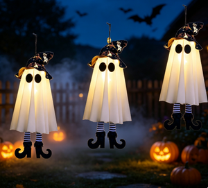 จี้ห้อยรูปผีแม่มดเรืองแสง ไฟ LED ตกแต่งฮาโลวีน อุปกรณ์ธีมเทศกาลผี - Product Image 4