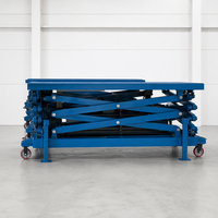 Plateforme élévatrice à ciseaux robuste à commande synchrone multi-unités, table élévatrice hydraulique électrique