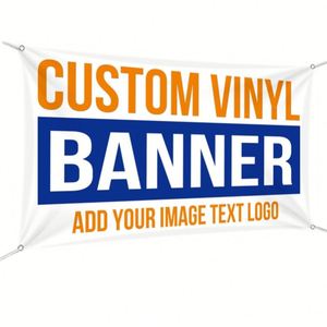 Banderoles et enseignes en vinyle personnalisées pour événements professionnels en extérieur, bannière personnalisée avec photos et texte en couleur - Product Image 1