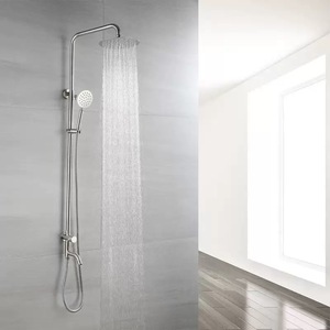 Ensemble de pommeau de douche à eau froide chromé moderne robinet de douche de salle de bain avec seulement valve <span class=keywords><strong>d</strong></span>'<span class=keywords><strong>angle</strong></span> de fixation froide ensemble de douche - Product Image 2