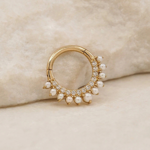 CANNER Pendientes de Aro de Oro de 18K con Perlas de 8mm para Mujer, Plata de Ley 925, Hipoalergénicos, Joyería para Piercing de Cartílago, Oreja, Nariz - Product Image 4