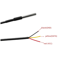 Sonde de température étanche en acier inoxydable DS18B20, 1m, 3m, 5m, 10m, capteur de température à filetage, câble 18B20 pour Arduino