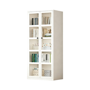 Bibliothèque en acier pour bureau et étude, étagère métallique, armoire bibliothèque moderne d'angle pour la maison, bibliothèque avec porte en verre - Product Image 2