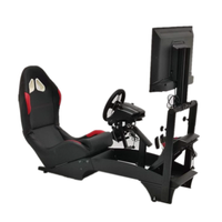 Cabina de simulador de carreras estilo F1 con asiento de cuero, soporte de TV, cabina de juegos de movimiento completo para PC, PS4, PS5, serie Xbox