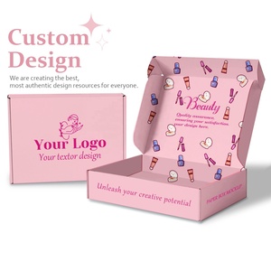 Boîte d'emballage pliante carrée en carton ondulé recyclé, personnalisée et élégante, pour vernis à ongles - Product Image 1