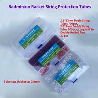 Kit de passants de cordage pour raquette de badminton professionnelle, tube de protection de cordage transparent blanc et rouge en nylon N801 1,0 mm de haute qualité