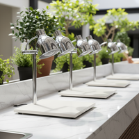 Lampe chauffante de buffet ORIX de qualité commerciale à double tête, design moderne et écologique, en acier inoxydable, pour hôtels et restaurants