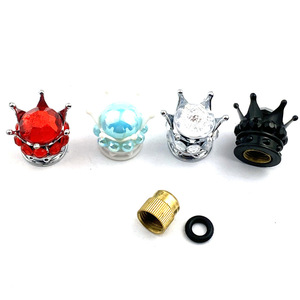 Diamond Crown Valve <b>Caps</b> For Tubeless Tire American Standard Copper Material Decorative Car Accessories - Product Image 1