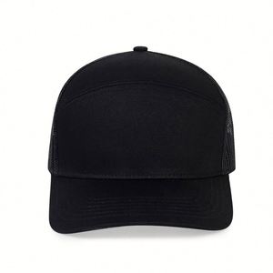 Blank Snapback Sports Trucker Baseball <b>Cap</b> 7 Panel Golf Custom Logo <b>Flat</b> Brim Mesh Unisex Fashion <b>Summer</b> Hat - Product Image 3