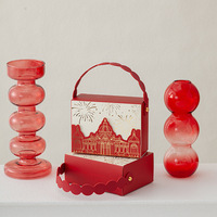 2025 Neuartige Hochzeitskerzen-Box im Schloss-Design, Quadratische Tragbare Geschenkverpackung aus Karton