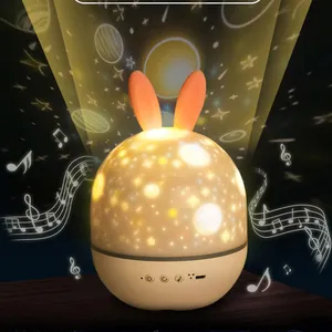 USB sevimli Elf gece lambası tavşan geyik romantik Elf Starlight desen LED projeksiyon gece lambası ayarlanabilir taşınabilir aydınlık oyuncak