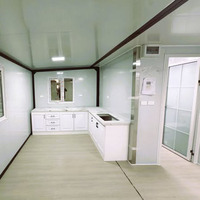 Maison conteneur portable et extensible de 40 pieds sur 20 pieds, 2 chambres, villa préfabriquée de luxe, éco-responsable, alimentée à l'énergie solaire, pour école ou habitation secondaire