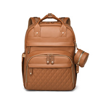 Sac à langer multifonctionnel en cuir PU, sac à dos pour maman avec lit bébé pliable et rideau pare-soleil pour les mamans
