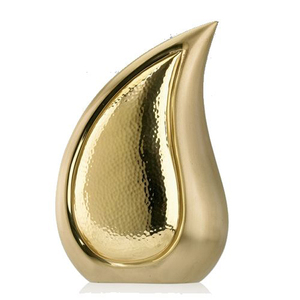 Classic <b>Red</b> Gold Metal Urn Gold Band Handmade Eco-friendly Contemporary Decorative Sympathy <b>Vase</b> Cylindrical Shape Modern - Product Image 6