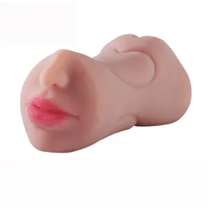 3-in-1-Taschen-Muschi Männlicher Masturbator, doppelseitiger Stroker mit Vagina Anus und Mund, 3D realistisches Spielzeug für Männer Masturbation,