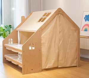 Tenda interna in legno per <span class=keywords><strong>bambini</strong></span>, castello principessa, ragazzi e ragazze che dormono e giocano a casa giocattolo - Product Image 1