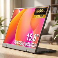 Moniteur portable Plug & Play 15,6 pouces FHD 1080P IPS rétroéclairé LED 60Hz USB Type-C 2 haut-parleurs OEM pour ordinateur portable professionnel et de voyage