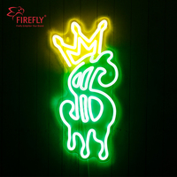 Personalizado USB Dimmable Dollar Money Sign Neon Sign Dollar Neon Sign para decoración de pared