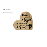 Placa de Madera Ángel Guardián, Recuerdo Conmemorativo de Corazón para Mamá, Regalo de Condolencias en Memoria de un Ser Querido, Venta al por Mayor OEM, Decoración de Ángel de Madera