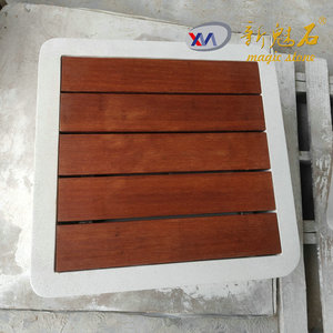 ม้านั่งคอนกรีตไฟเบอร์กลาสหินวิเศษแบบใหม่ สีขาวทรงสี่เหลี่ยม สำหรับตกแต่งภูมิทัศน์ภายนอกอาคาร โครงการตกแต่งงานวิศวกรรมเทศบาล - Product Image 5