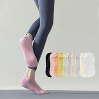 Chaussettes de yoga, Pilates et trampoline antidérapantes en coton et fibre de bambou, écologiques, avec logo personnalisé, sans coutures, à compression, pour le sport et la danse.