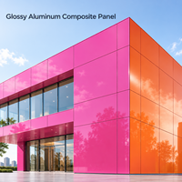 Panneau composite en aluminium brillant 4 mm, taille personnalisée, gris métallisé, panneau ACM pour revêtement de comptoir d'exposition