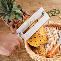 Ensemble d'outils de gros pour éplucher les ananas, couteau à fruits en acier inoxydable, éplucheur de canne à sucre, nettoyeur de pousses de pommes de terre avec manche en bois