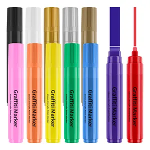 Graffiti Markers Paint Markers 15mm Acrylic Paint Markers Pens for Plastic, Wood, Rock, Metal and Glass Permanent Marking