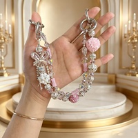 Lujoso Colgante de Mariposa Roja con Diamantes de Imitación, Correa para Teléfono con Cuentas de Cristal de Alta Calidad, Estilo Y2K, Joyería Tecnológica, Cordón de Regalo