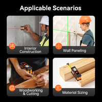 Mètre à ruban numérique Sndway, outil de mesure précis, niveau laser croisé vert, ruban de 3 m avec télémètre pour la construction