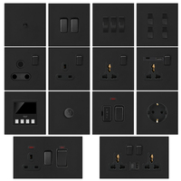 Interrupteur mural USB universel UK/EU en acier inoxydable rétro haut de gamme pour villa, avec prise intégrée.