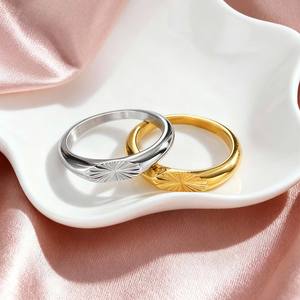 Hot Bán Thời Trang Tối Giản Đồ Trang Sức Thép Không Gỉ Nổi Cá Tính Bức Xạ Hoa Vòng Hình Bầu Dục Cho Nam Giới - Product Image 2