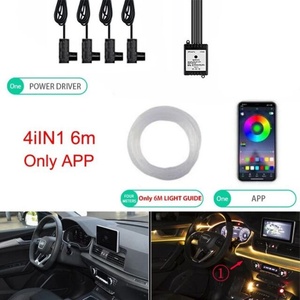Fil néon LED RGB 6M pour l'ambiance intérieure de la <span class=keywords><strong>voiture</strong></span> <span class=keywords><strong>avec</strong></span> contrôle par application téléphonique, lampe LED ambiante à installer à l'intérieur de la <span class=keywords><strong>voiture</strong></span>, puissance 5W, état neuf - Product Image 2
