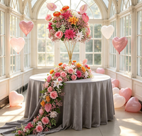 Boule de fleurs artificielles Gypsophile et Rose, Composition florale artificielle pour allée de mariage, centre de table, décoration de scène de fête