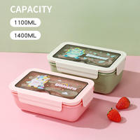 Boîte à bento mignonne en PP avec couvercle en PP pour le déjeuner scolaire des enfants et bouteille d'eau – Contenant alimentaire élégant pour enfants
