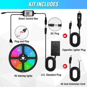 Customized WiFi 12V 24V IR <b>Control</b> Waterproof IP67 8mm SMD 5050 <b>RGB</b> Smart Dimmable 5m Indoor Flexible CE Certified Strip Light - Product Image 3