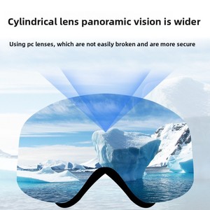 Masque de ski magnétique certifié CE <span class=keywords><strong>TN</strong></span>, lentille cylindrique à changement rapide, double couche anti-buée, équipement de snowboard OTG pour hommes et femmes - Product Image 2