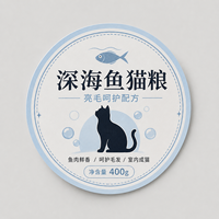 Étiquette blanche imperméable découpée sur mesure, fiable, OEM, de l'usine Jinyu, pour couvercle de conteneur d'aliments pour animaux de compagnie
