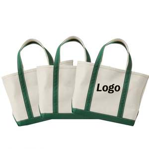 Logo personnalisé grande capacité sac à provisions en coton sac fourre-tout de plage en toile robuste avec poche intérieure - Product Image 1