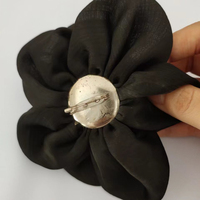 Accessoires de vêtement en fleurs noires imitant la soie, faites à la main, pour femmes musulmanes, robe abaya à fleurs