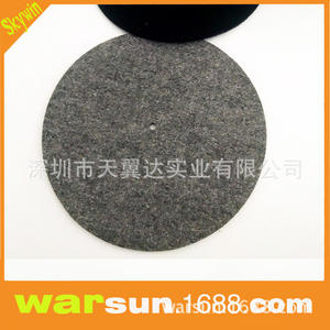 Tapis de phonographe en feutre noir et gris, isolation acoustique en feutre de laine, design minimaliste pour disques vinyles - Product Image 4