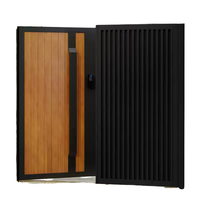Porte de cour battante moderne en alliage d'aluminium, porte d'entrée de villa, porte de jardin, petite porte extérieure, porte double électrique, couleur unie