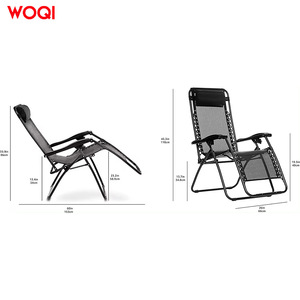 Silla Plegable Woqi Negra de Aluminio para Jardín Exterior con Ajuste de Almohada - Product Image 2