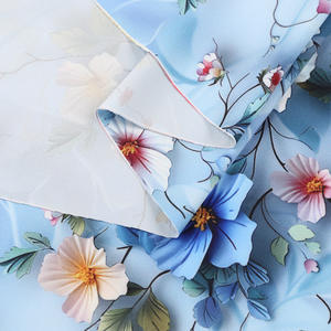 Baju tidur, lebar 150 cm Polyester Spandex empat cara kain elastis 3 d kain cetak Digital bunga untuk kain pakaian tidur - Product Image 5