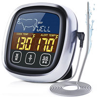 2021 All-New Touchscreen Black LCD Digital Cooking Food Meat Smoker Oven Kitchen BBQ Grill Thermometer mit alarm Clock Timer