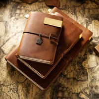 Carnet de voyage et agenda en cuir véritable, carnet de notes vintage, journal créatif, pages vierges en papier Doulton - Style TN en stock