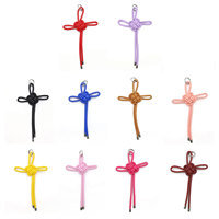 Porte-clés en cuir PU avec nœud Ruyi, de haute qualité, créatif, breloque de sac en nœud chinois, pendentif bijou tressé, vente en gros